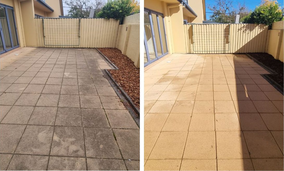 Finished patio after professional cleaning