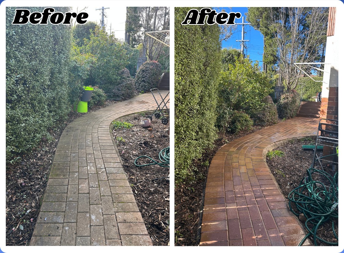 Paver path cleaned and re-sanded in Campbell, ACT