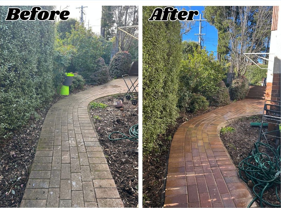 Paver path cleaned and re-sanded in Campbell, ACT